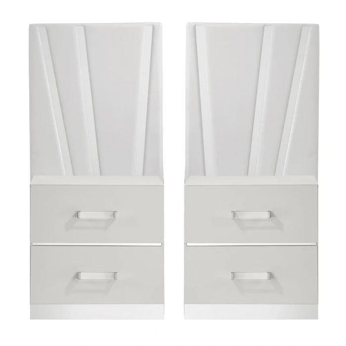 Europa Nightstand Panels, Set Of 2 - White