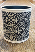Fabric Wastebasket - "Pomegranate" in Charcoal on Flax by Galbraith & Paul