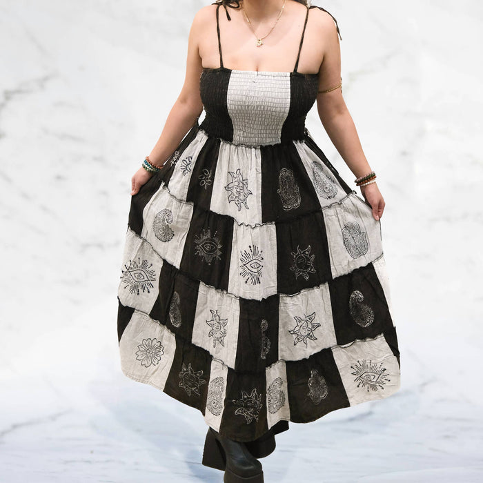 Fabulous Patchwork Dress ~ Black & White