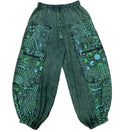 Fabulous Patchwork Harem Cargo Pants ~ Teal Green
