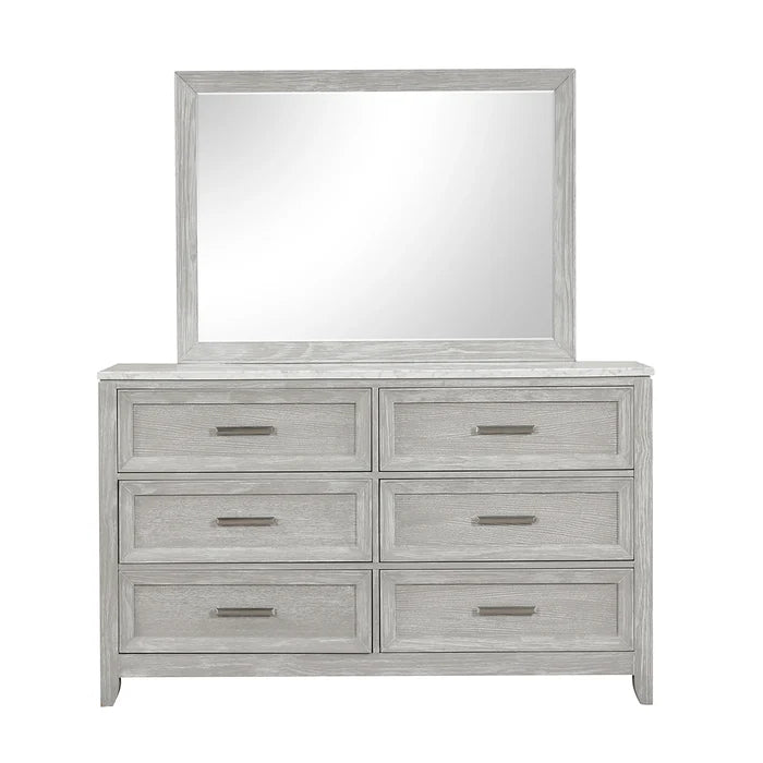 Fiona Landscape Mirror-Mist Gray