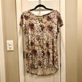 Fleur Bleue Pink Flutter Sleeve Floral Top Small