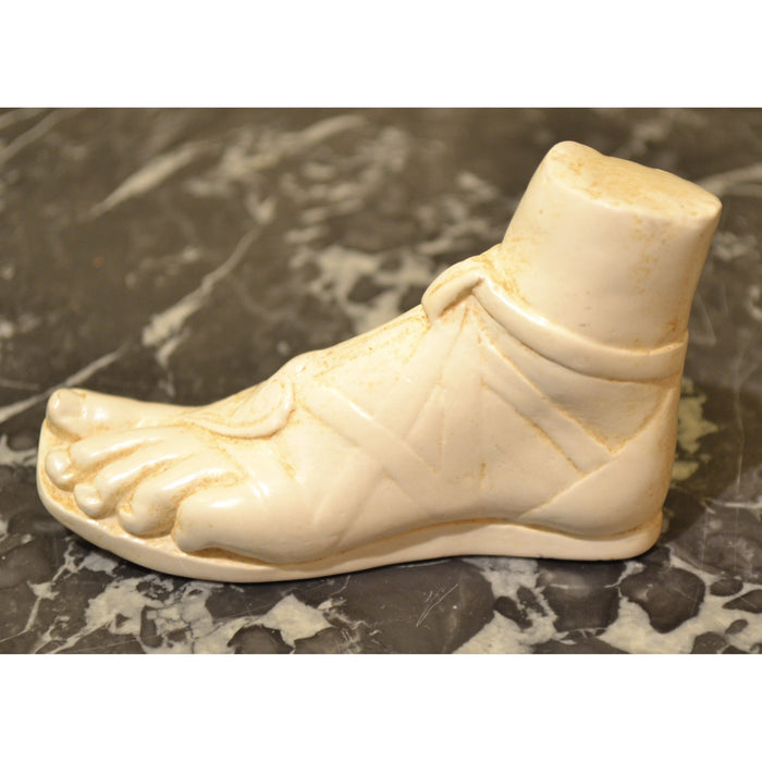 Fornasetti style White Marble Sandaled Roman foot-Decor-Antique Warehouse