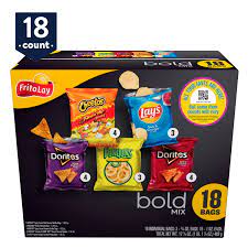 FRITO LAY SNACK SIZE CHIPS 18 count "Bold Mix"