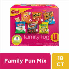 FRITO LAY SNACK SIZE CHIPS 18 count "Family Fun Mix"