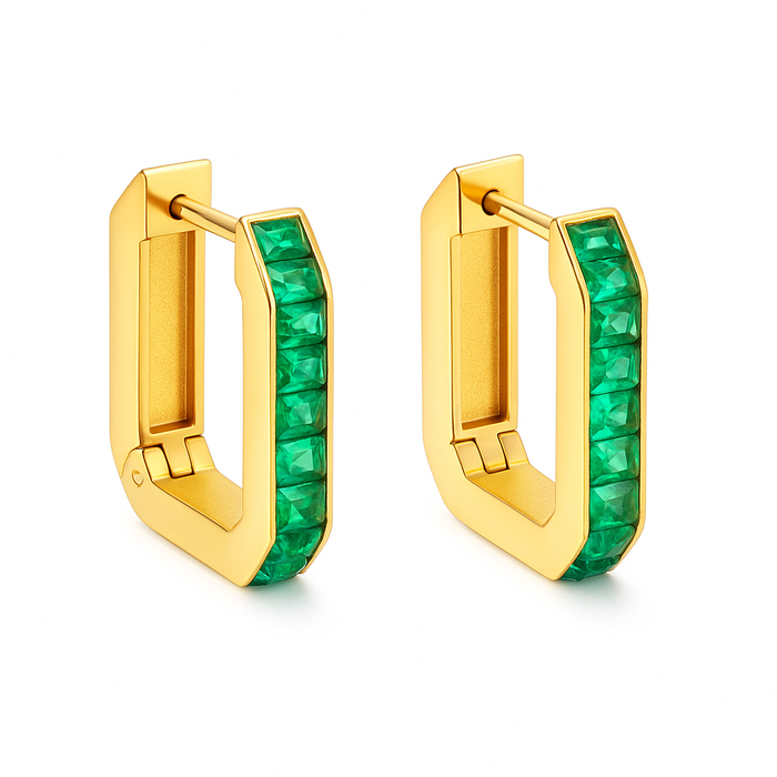 GEOMETRIC Earring / Hoops GREEN