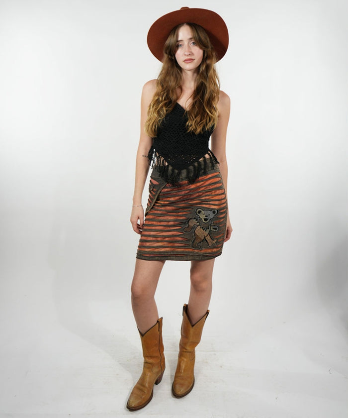 Grateful Dead Dancing Bear Skirt ~ Rust
