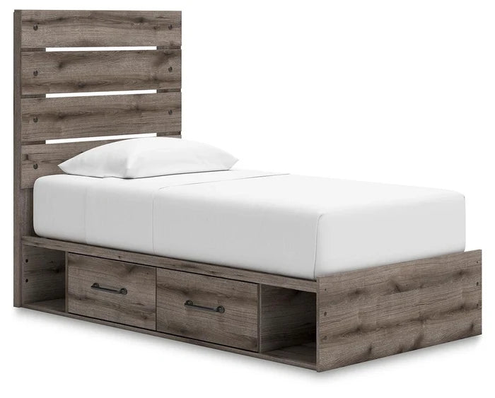 Twin / Panel Bed w/ Storage Drawers (4)