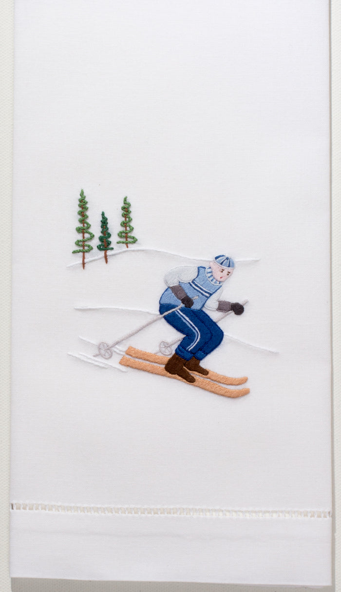 Hand Embroidered Ski Towel