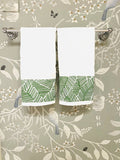 Hand Towel Set - "Abstract Palm" in Green by Schumacher Fabrics