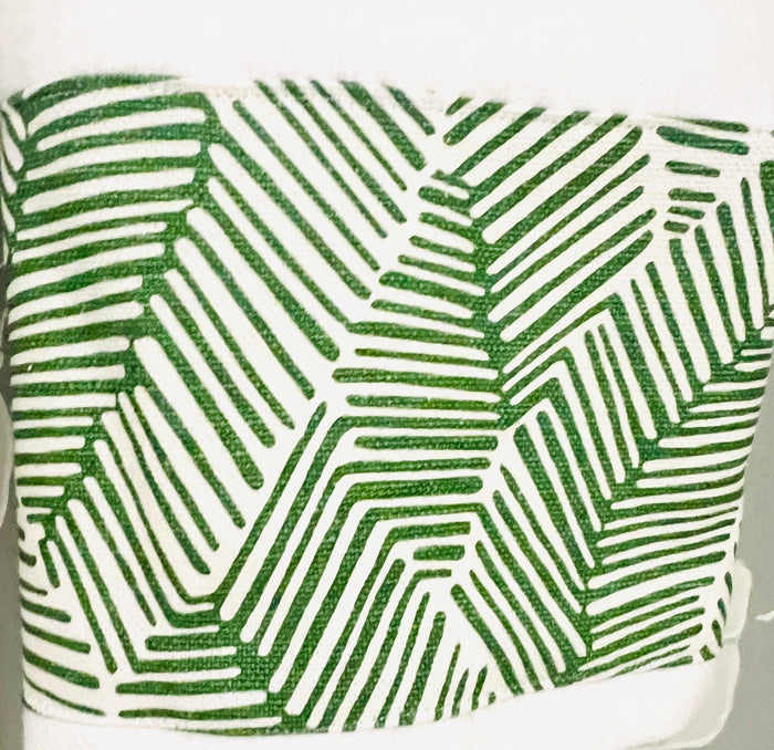 Hand Towel Set - "Abstract Palm" in Green by Schumacher Fabrics