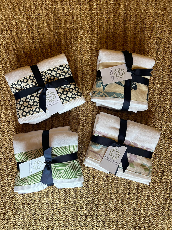 Hand Towel Set - "Tea House" in Blue by Galbraith & Paul
