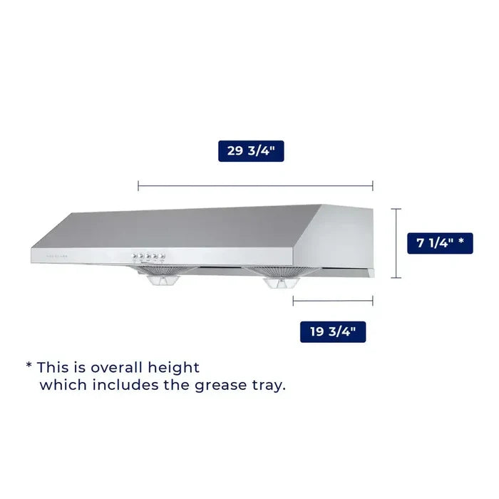 Hauslane Chef 30 in. Ducted Stainless Steel Under Cabinet Range Hood (UC-C100SS-30)