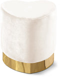 Heart Cream Velvet Ottoman/Stool