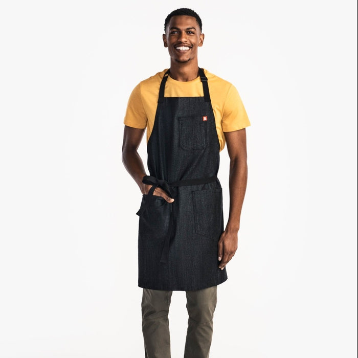 Man wearing Hedley and Bennet Abalone Black Denim Apron