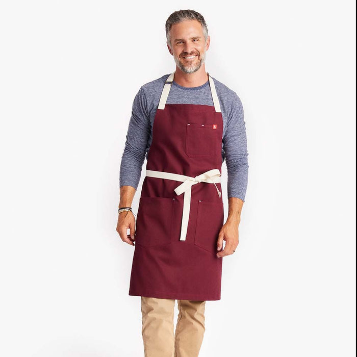 Man wearing Hedley & Bennett Bordeaux Crossback Apron