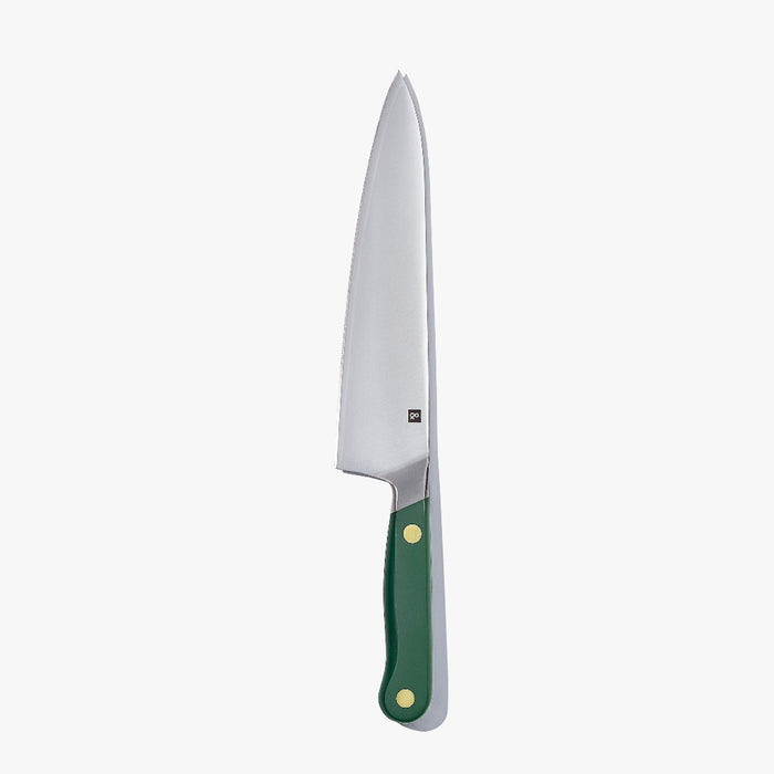 Hedley & Bennett Professional 3 Layer Japanese Steel Chef's Knife in green facing left