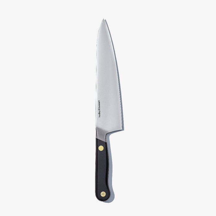 Hedley & Bennett Professional 3 Layer Japanese Steel Chef's Knife in black facing right