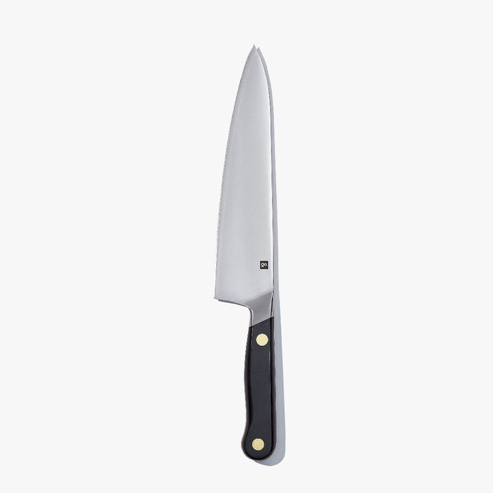 Hedley & Bennett Professional 3 Layer Japanese Steel Chef's Knife in black facing left