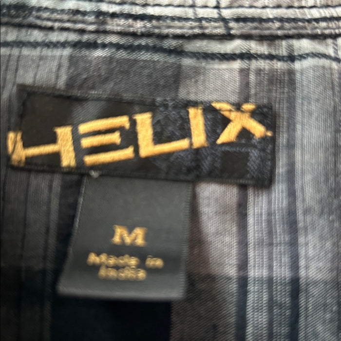 Helix Black and Gray Plaid Shirt medium