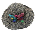 Help & Cotton Hat with Flowers ~ Black