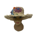 Hemp & Cotton Hat with Flowers ~ Natural
