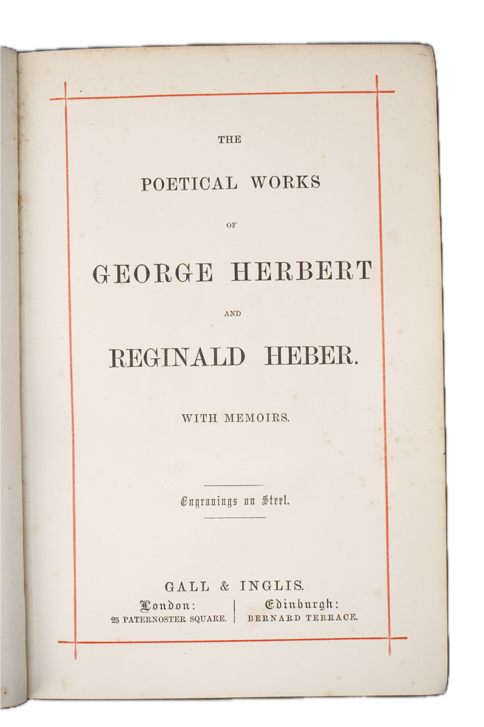 Herbert and Heber Poetical Works with Memoirs