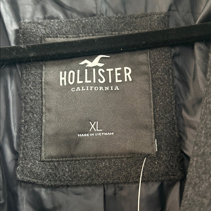 Hollister Charcoal Trench Coat size XL