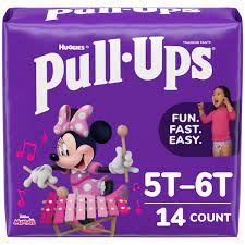 HUGGIES PULL UPS TRAINING PANTS  14 ct "BAG Girl 5T-6T"