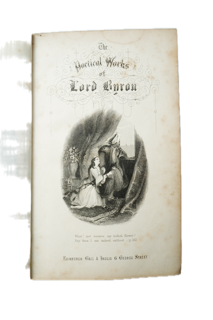 Illustrated Victorian Lord Byron Poetry Book Full Leather