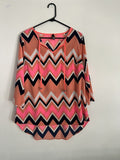 ING brand chevron print blouse Small