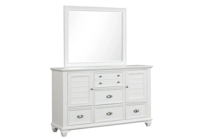 Jamestown Landscape Mirror- White