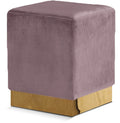 Jax Pink Velvet Ottoman/Stool