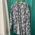 JF J.Ferrar Black and White Floral Shirt Med