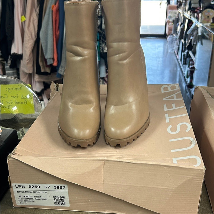 JustFab Women's Tan Ankle Boots size 10