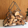 Kalalou Iron Christmas Tree Firewood Holder main image.
