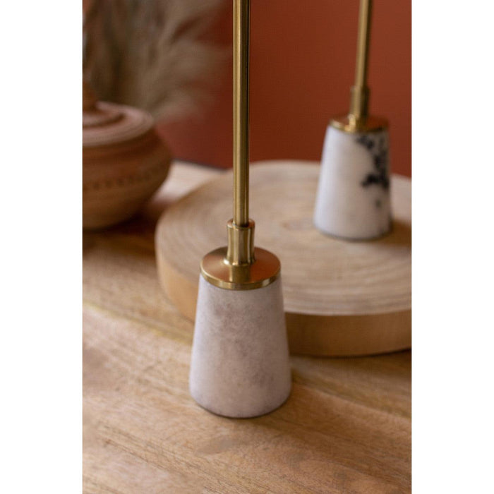 Kalalou Marble Based 14.5 in. Pillar Candle Holders (Set of 3)