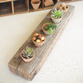 Kalalou Recycled Wooden Base with Five Clay Succulent Holders main image.