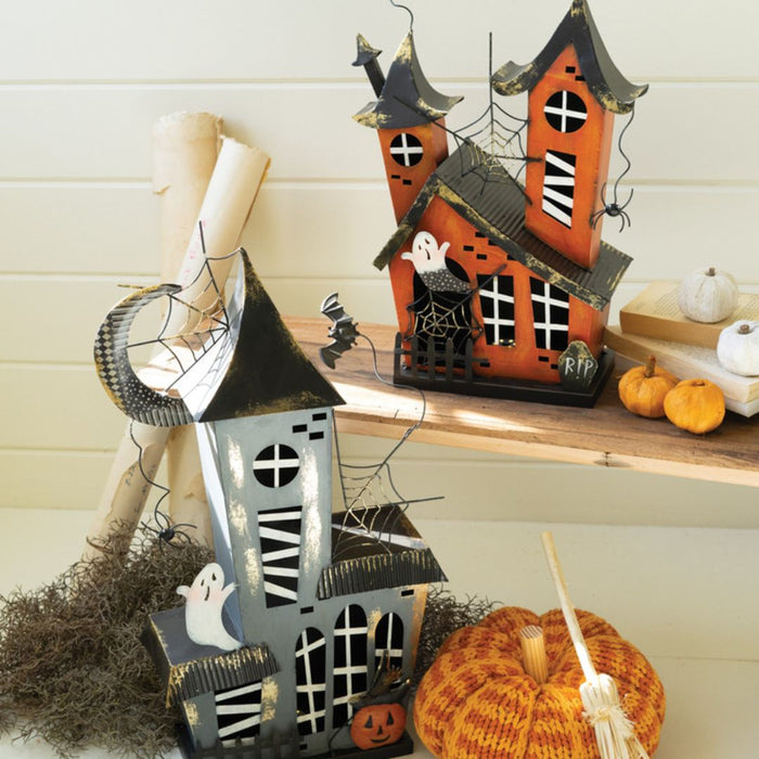 Kalalou Set of 2 Halloween Houses with LED Lights main image.