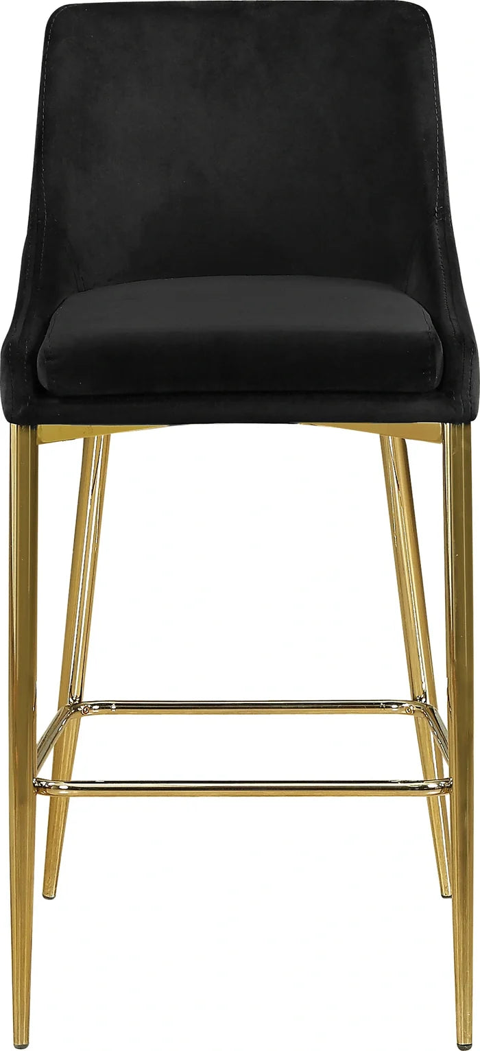 Karina Black Velvet Stool