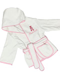 Kids Hooded Terry Robe with Ballet Shoes-Pink Trim