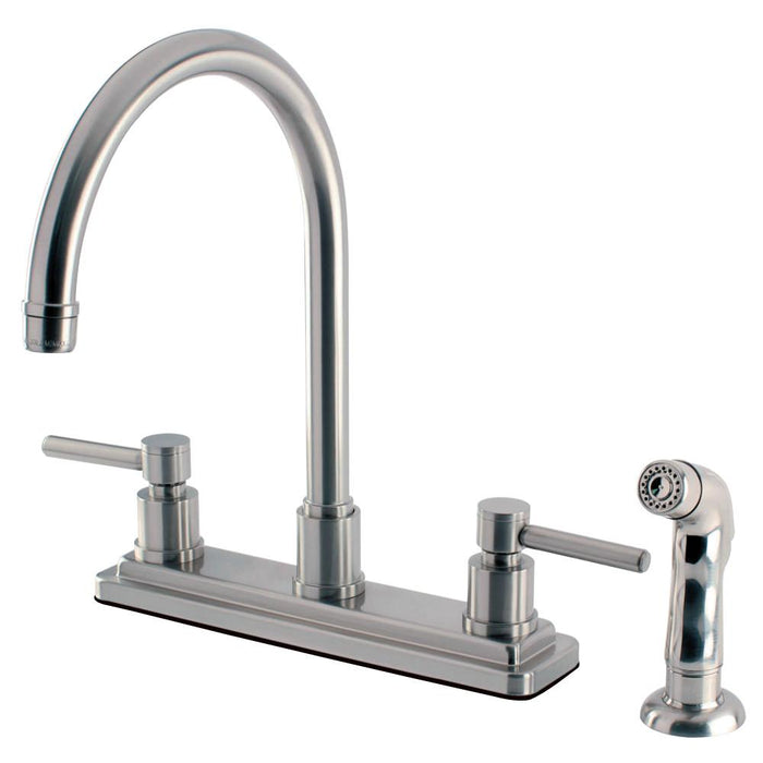 Kingston Brass Concord 8 in. Centerset Kitchen Faucet with Side Sprayer (KS879) main image.