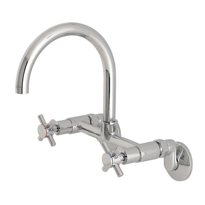 Kingston Brass Concord 8-Inch Adjustable Center Wall Mount Kitchen Faucet Polished Chrome