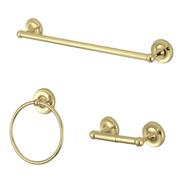 Kingston Brass Victorian 3-Piece Bathroom Accessory Set, Polished Brass main image.