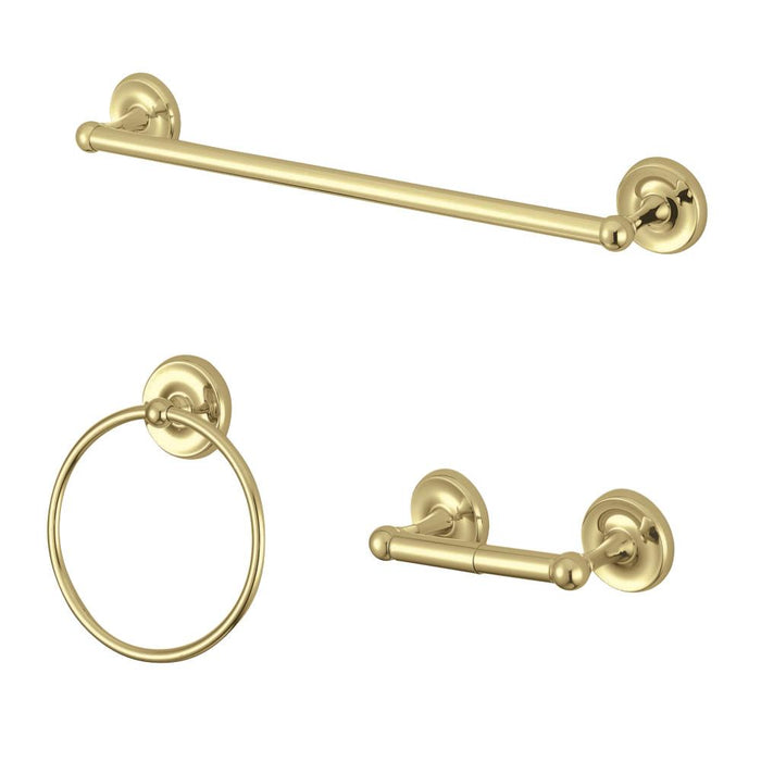 Kingston Brass Victorian 3-Piece Bathroom Accessory Set, Polished Brass