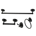 Kingston Brass Victorian 4-Piece Bathroom Accessory Set with Color Options Matte Black