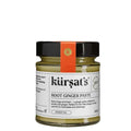 A 180g jar of Kursat's Root Ginger Paste with a white label and a black lid