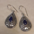 Lapis & Sterling Silver Earrings ~ Tear Drops