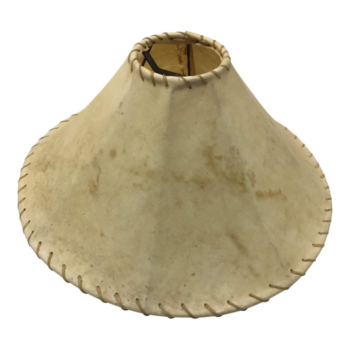 Large Natural Leather Lampshade with stitched seams - 24" W x 10.5" H - a Pair-Lampshade-Antique Warehouse