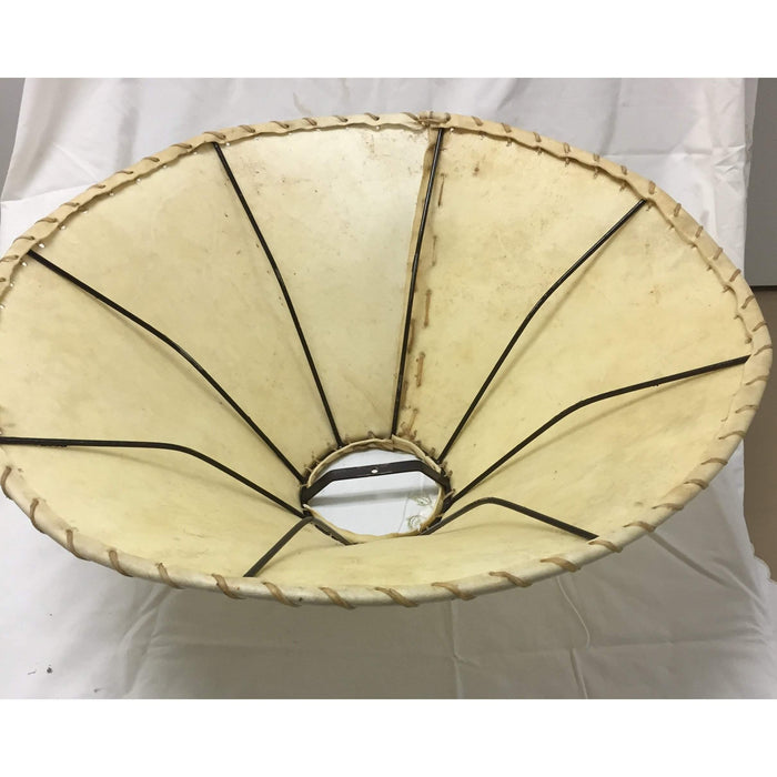 Large Natural Leather Lampshade with stitched seams - 24" W x 10.5" H - a Pair-Lampshade-Antique Warehouse